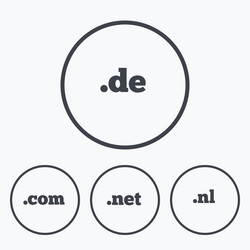 top-level domains signs de com net and nl vector image