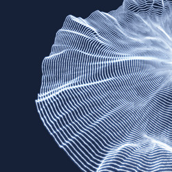 array with dynamic particles 3d technology style vector image