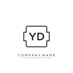 Yd initial handwriting logo with circle template Vector Image