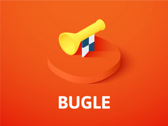 bugle isometric icon isolated on color background vector