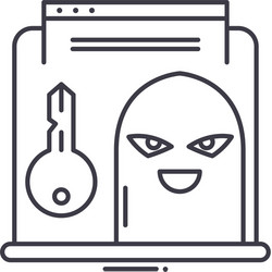 hacker concept icon linear isolated vector image