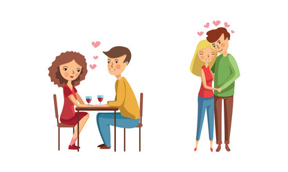 Happy loving couples spending time together Vector Image