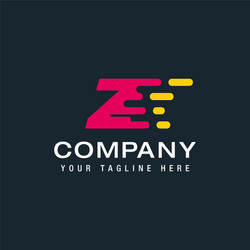 Letter z with delivery service logo fast speed vector