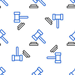 line judge gavel icon isolated seamless pattern vector image