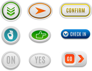 Ok button set vector