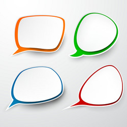 Paper set of rounded speech bubble vector