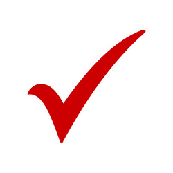red check mark icon tick symbol in color vector image