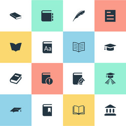 set of simple reading icons vector image