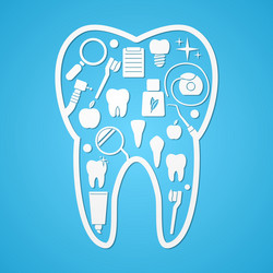 tooth hygiene and threatment symbols vector