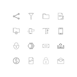 web and text simple linear icons set outlined vector image