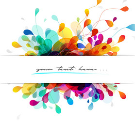 abstract colored background with leafs and place vector image