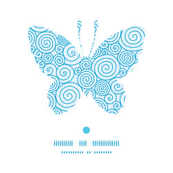 abstract swirls butterfly silhouette pattern frame vector image