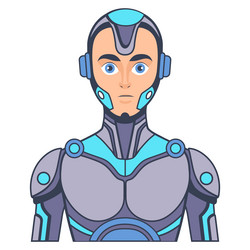 ai and human futuristic cyborg Vector Image
