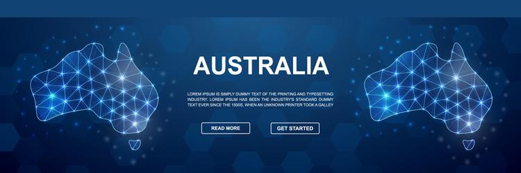 Australia polygonal promotion banner horizontal vector