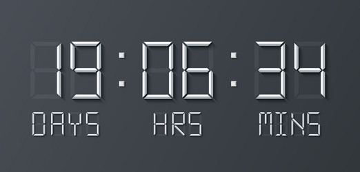 countdown timer digital counter with numbers vector image