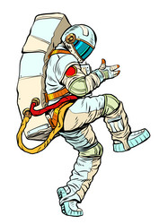 Dashing Astronaut in Spacesuit vector image
