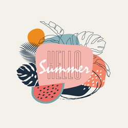 Hello summer abstract trendy pastel colored vector