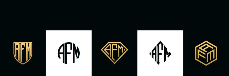 Initial letters dmg logo designs bundle Royalty Free Vector