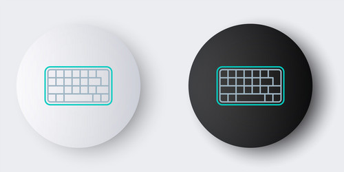 line computer keyboard icon isolated on grey vector image