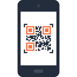 qr code reader flat web icon concept vector image