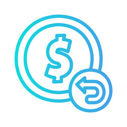 refund icon in gradient style for any projects vector image
