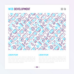 web development concept with thin line icons vector image