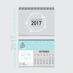 2017 calendar planner design monthly vector