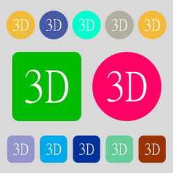 3d sign icon technology symbol 12 colored vector