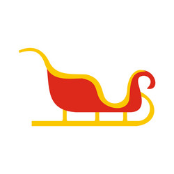 Christmas sleigh flat icon vector