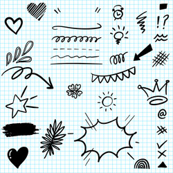 Hand drawn set elements for concept design Vector Image
