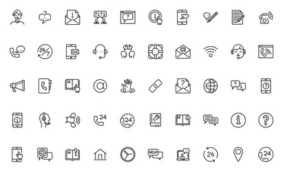 simple set of help support and contact us vector image