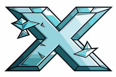 a stylized letter x with angular edges resembling vector image