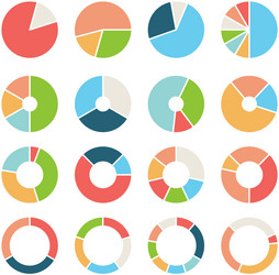 Pie chart circle graph with section from 1 to 11 Vector Image