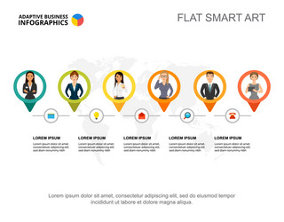 Five elements project process chart template vector