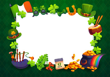 happy st patrick day greetings card frame template Vector Image