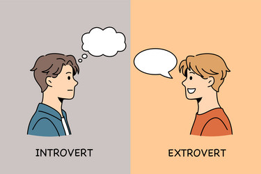 Introvert vs. Extrovert Concept vector image