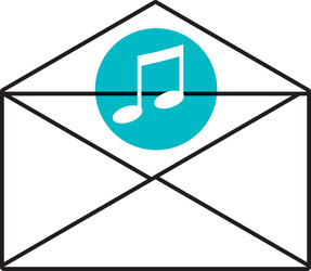 mail envelope with media icon and colorful circle vector image
