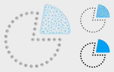pie chart mesh wire frame model vector image