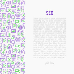 seo and development concept with thin line icons vector image