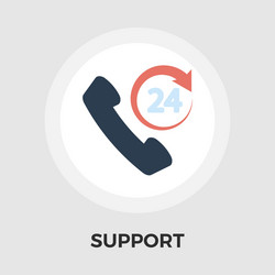 support 24 hours flat icon vector image