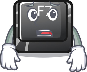 afraid f7 button installed in computer cartoon vector image