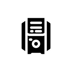 cpu icon computer component solid style vector image