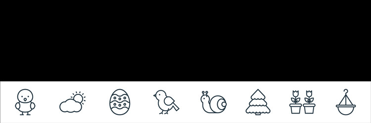 flat spring line icons linear set quality vector image