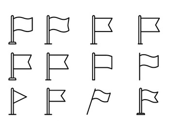 multiple flag designs displayed in a grid layout vector image