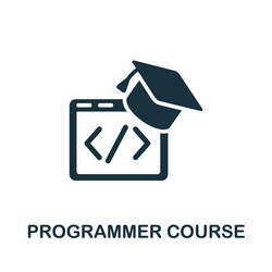 programmer course icon simple element from online vector image