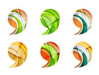 set of abstract comma icon business logotype vector image