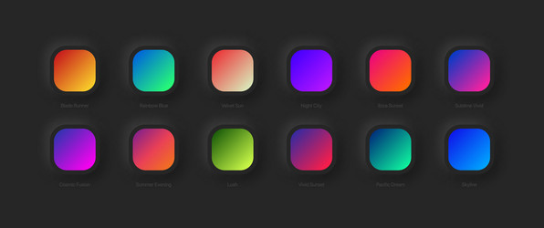 Vivid Gradient Color Set - UI/UX vector image