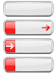 white buttons with red tags menu interface vector