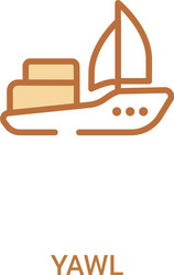 yawl concept 2 colored icon simple line element vector image