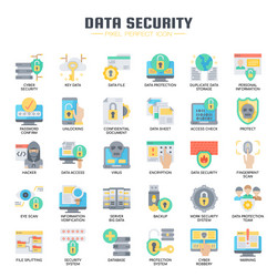 data security thin line and pixel perfect icons vector image